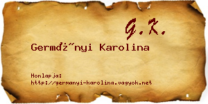 Germányi Karolina névjegykártya